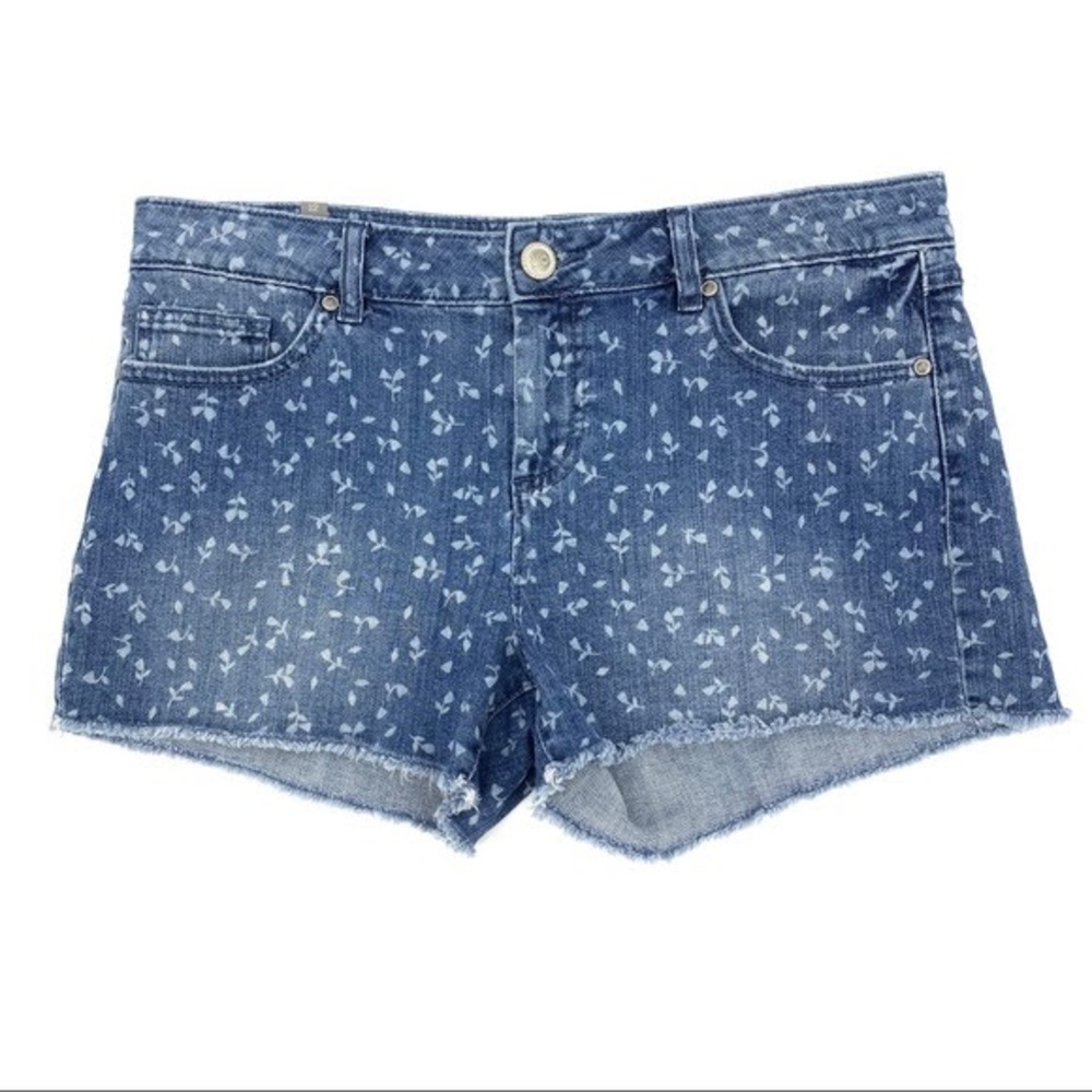 LC LAUREN CONRAD Distressed denim cut off shorts